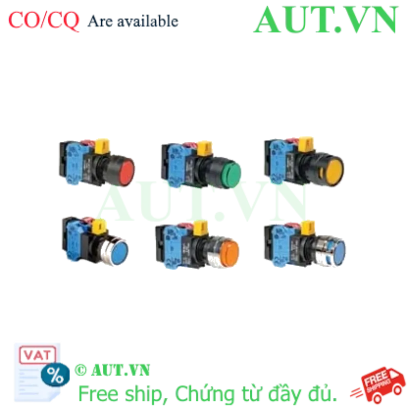 Ảnh của Nút nhấn nhả có đèn IDEC HW4L-M2F11-H2D-S 110VAC D22 1NO+1NC (Xanh)
