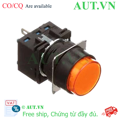 Ảnh của Nút nhấn nhả có đèn IDEC LB1L-M1T24A 24VAC/DC D16 2NO+2NC (Hổ phách)