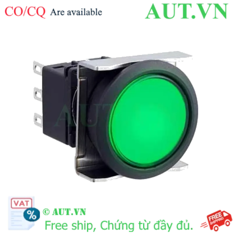 Ảnh của Nút nhấn nhả có đèn IDEC LBW6L-M1T51G 5VDC D22 1NO+1NC (Xanh)