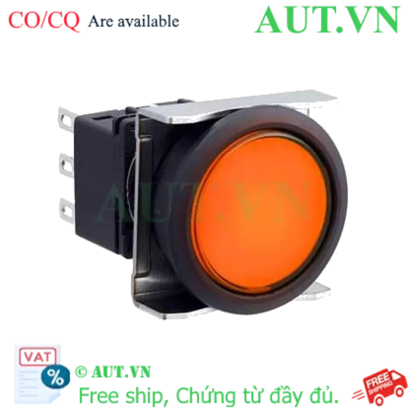 Ảnh của Nút nhấn nhả có đèn IDEC LBW6L-M1T53A 12VAC/DC D22 1NO+1NC (Hổ phách)