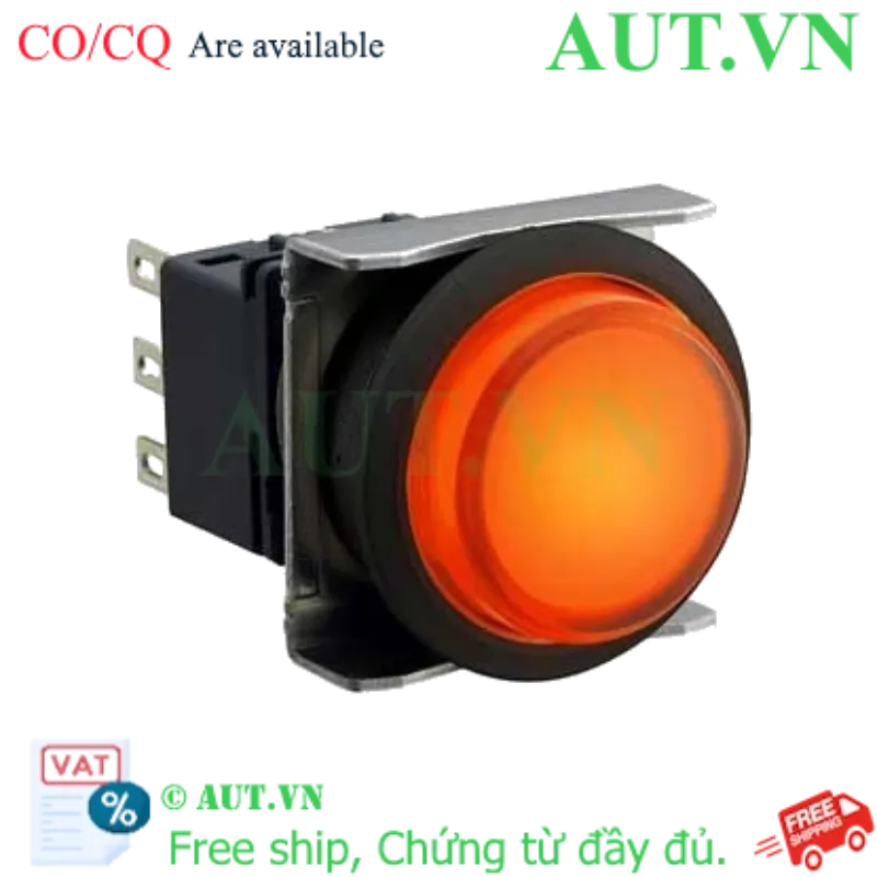 Ảnh của Nút nhấn nhả có đèn IDEC LBW6L-M2T11A 5VDC D22 1NO+1NC (Hổ phách)