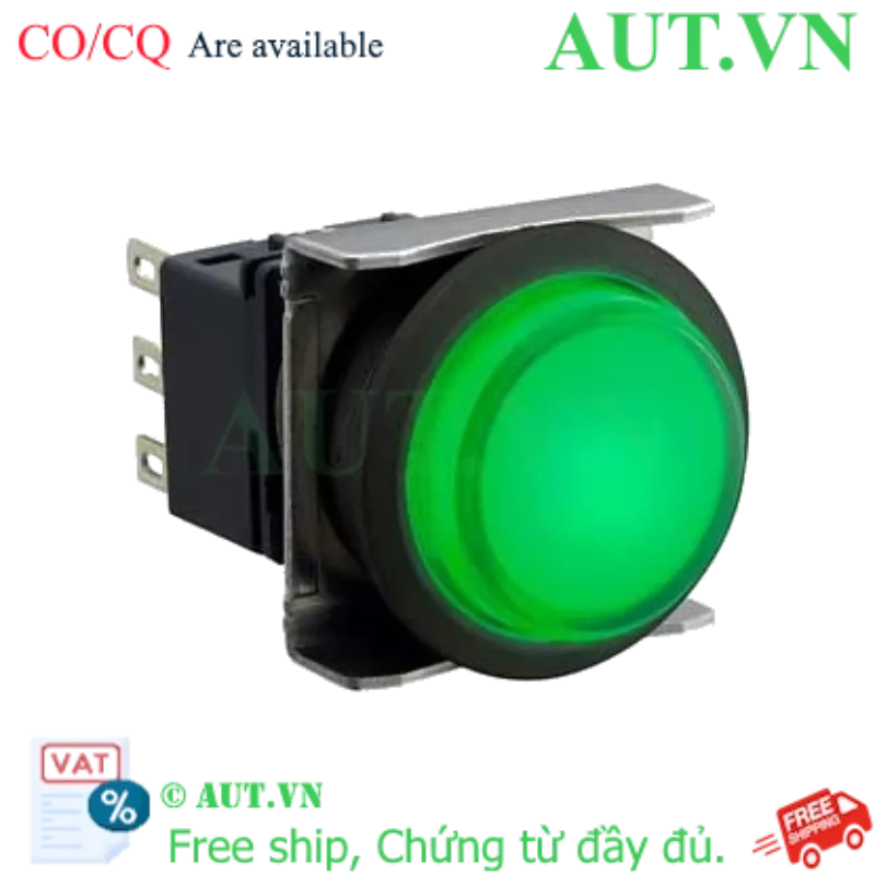 Ảnh của Nút nhấn nhả có đèn IDEC LBW6L-M2T21G 5VDC D22 2NO+2NC (Xanh)