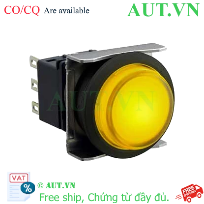 Ảnh của Nút nhấn nhả có đèn IDEC LBW6L-M2T21Y 5VDC D22 2NO+2NC (Vàng)