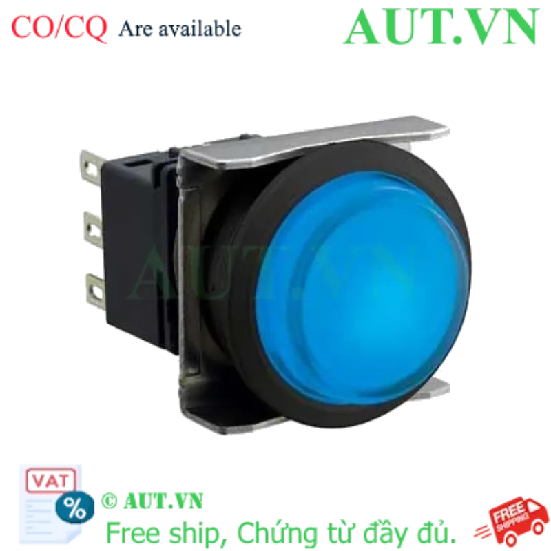 Ảnh của Nút nhấn nhả có đèn IDEC LBW6L-M2T64S 24VAC/DC D22 2NO+2NC (Xanh)