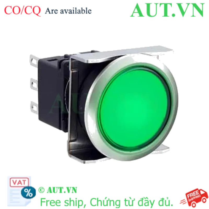 Ảnh của Nút nhấn nhả có đèn IDEC LBW6ML-M1T51G 5VDC D22 1NO+1NC (Xanh)