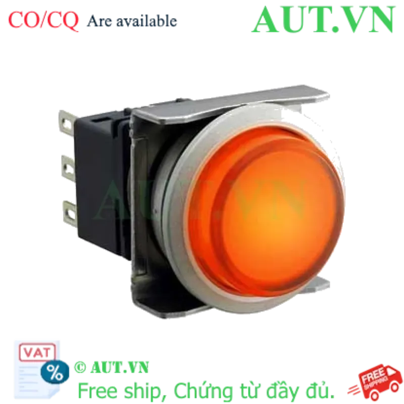 Ảnh của Nút nhấn nhả có đèn IDEC LBW6ML-M2T23A 12VAC/DC D22 2NO+2NC (Hổ phách)