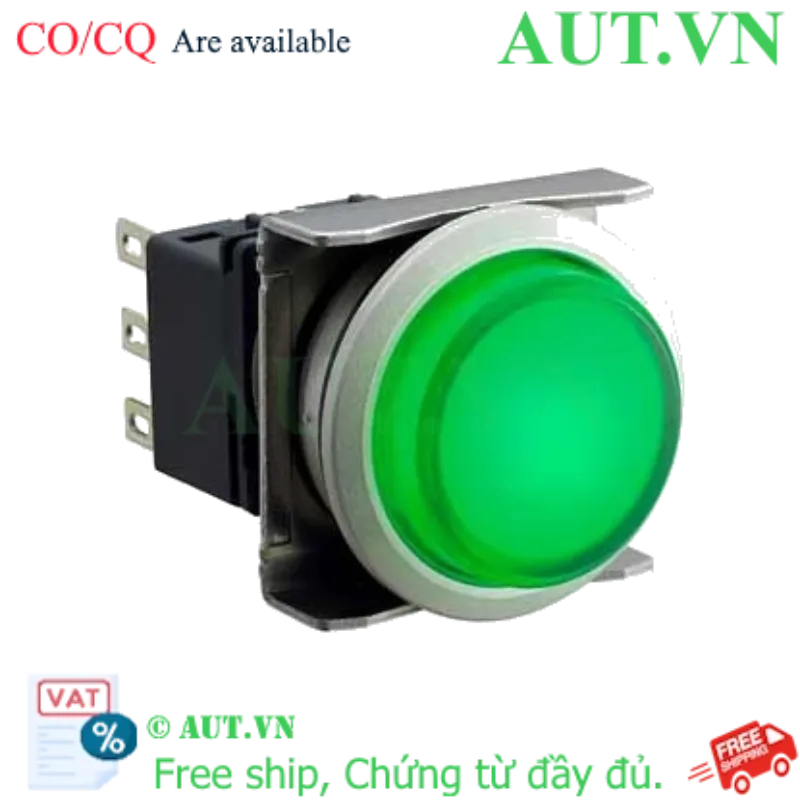 Ảnh của Nút nhấn nhả có đèn IDEC LBW6ML-M2T51G 5VDC D22 1NO+1NC (Xanh)