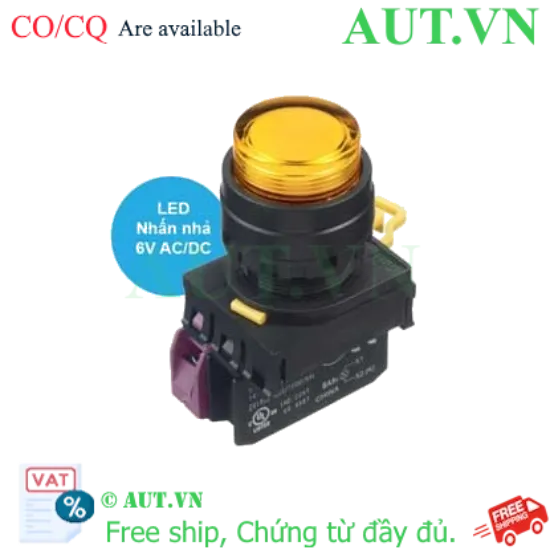 Ảnh của Nút nhấn nhả có đèn IDEC YW1L-M2E01Q2A 6VAC/DC D22 1NC (Hổ phách)