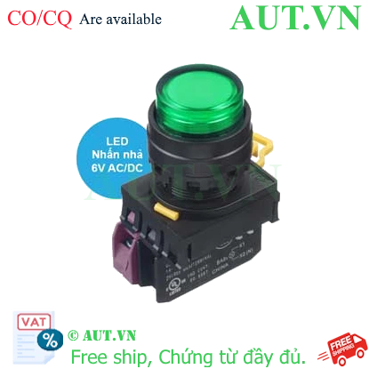 Ảnh của Nút nhấn nhả có đèn IDEC YW1L-M2E01Q2G 6VAC/DC D22 1NC (Xanh)