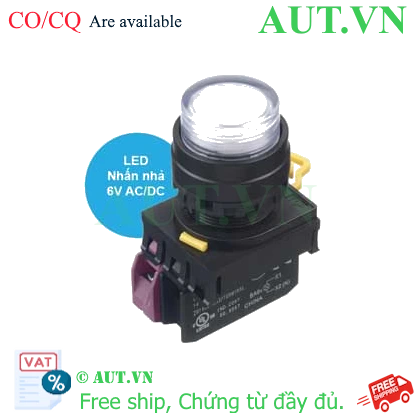 Ảnh của Nút nhấn nhả có đèn IDEC YW1L-M2E01Q2PW 6VAC/DC D22 1NC (Trắng)