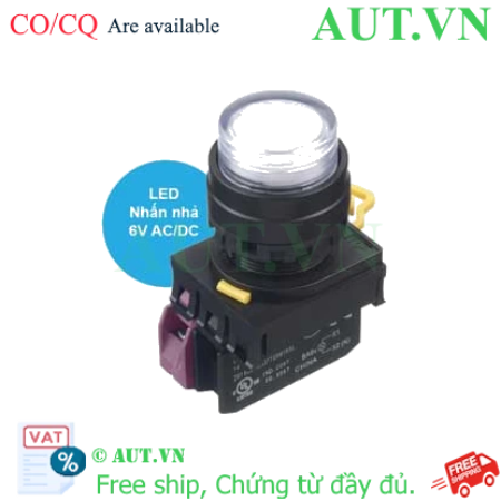 Ảnh của Nút nhấn nhả có đèn IDEC YW1L-M2E01Q2PW 6VAC/DC D22 1NC (Trắng)