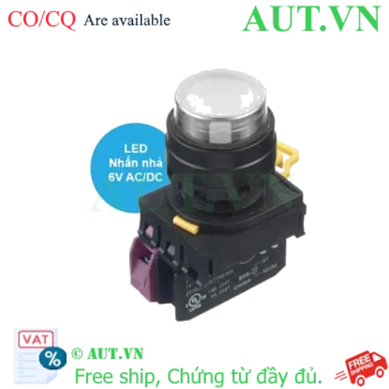 Ảnh của Nút nhấn nhả có đèn IDEC YW1L-M2E01Q2W 6VAC/DC D22 1NC (Trắng)