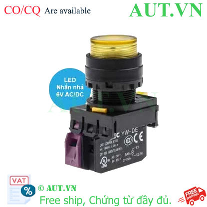 Ảnh của Nút nhấn nhả có đèn IDEC YW1L-M2E01Q2Y 6VAC/DC D22 1NC (Vàng)