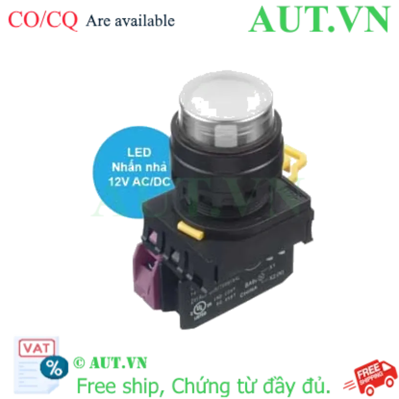 Ảnh của Nút nhấn nhả có đèn IDEC YW1L-M2E01Q3W 12VAC/DC D22 1NC (Trắng)