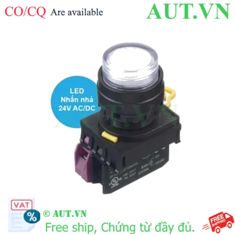 Ảnh của Nút nhấn nhả có đèn IDEC YW1L-M2E01Q4PW 24VAC/DC D22 1NC (Trắng)