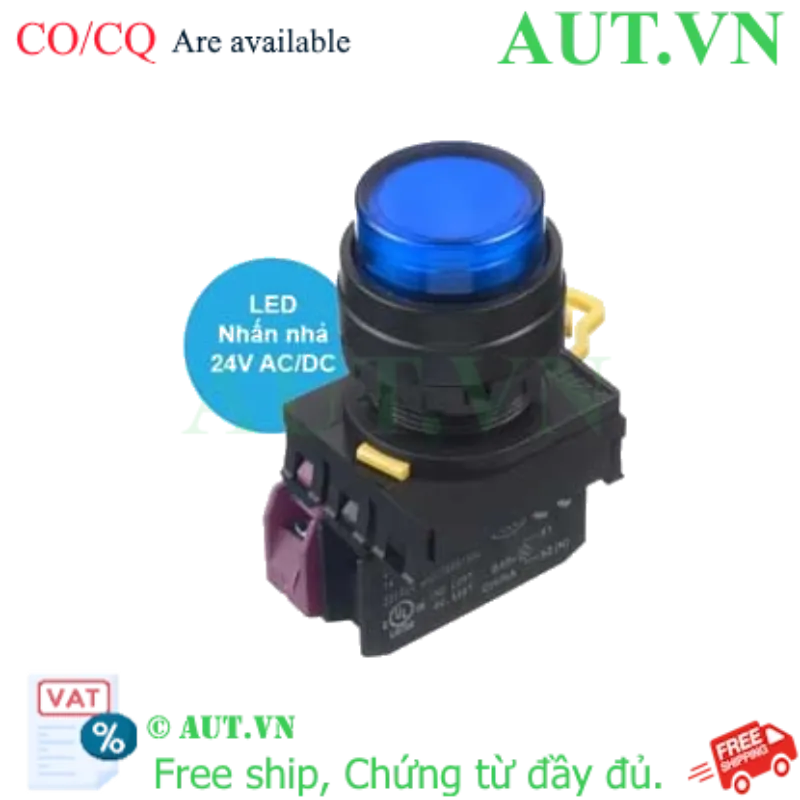 Ảnh của Nút nhấn nhả có đèn IDEC YW1L-M2E01Q4S 24VAC/DC D22 1NC (Xanh)