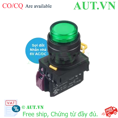 Ảnh của Nút nhấn nhả có đèn IDEC YW1L-M2E01Q5G 6VAC/DC D22 1NC (Xanh)