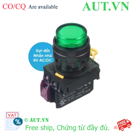 Ảnh của Nút nhấn nhả có đèn IDEC YW1L-M2E01Q5G 6VAC/DC D22 1NC (Xanh)