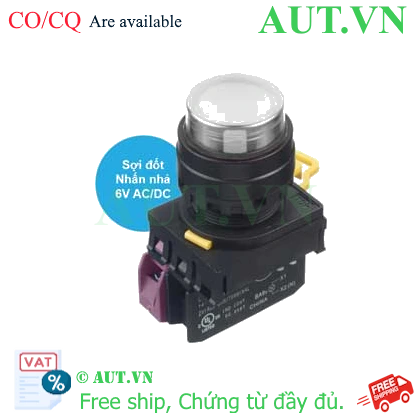 Ảnh của Nút nhấn nhả có đèn IDEC YW1L-M2E01Q5W 6VAC/DC D22 1NC (Trắng)