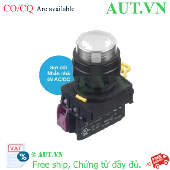 Ảnh của Nút nhấn nhả có đèn IDEC YW1L-M2E01Q5W 6VAC/DC D22 1NC (Trắng)