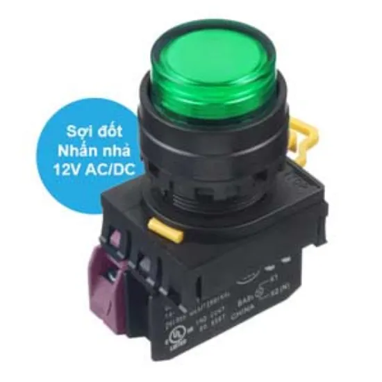Ảnh của Nút nhấn nhả có đèn IDEC YW1L-M2E01Q6G 12VAC/DC D22 1NC (Xanh)