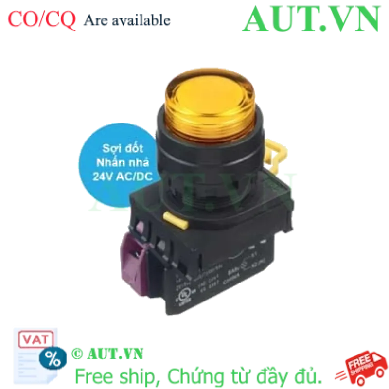 Ảnh của Nút nhấn nhả có đèn IDEC YW1L-M2E01Q7A 24VAC/DC D22 1NC (Hổ phách)