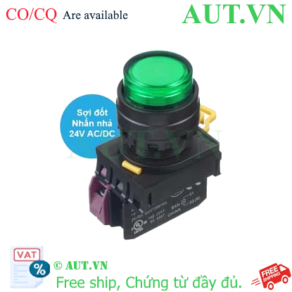 Ảnh của Nút nhấn nhả có đèn IDEC YW1L-M2E01Q7G 24VAC/DC D22 1NC (Xanh)