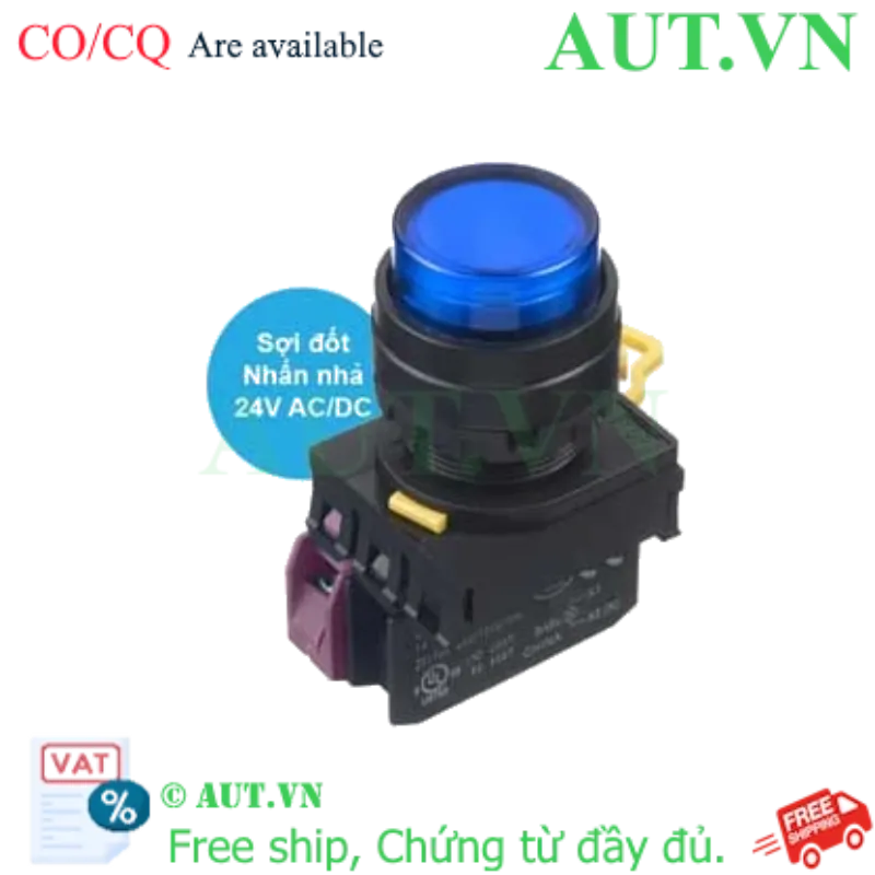 Ảnh của Nút nhấn nhả có đèn IDEC YW1L-M2E01Q7S 24VAC/DC D22 1NC (Xanh)