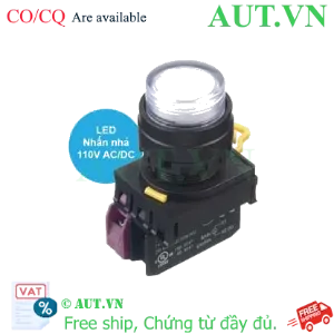 Ảnh của Nút nhấn nhả có đèn IDEC YW1L-M2E01QHPW 110VAC D22 1NC (Trắng)