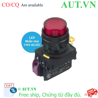 Ảnh của Nút nhấn nhả có đèn IDEC YW1L-M2E01QHR 110VAC D22 1NC (Đỏ)