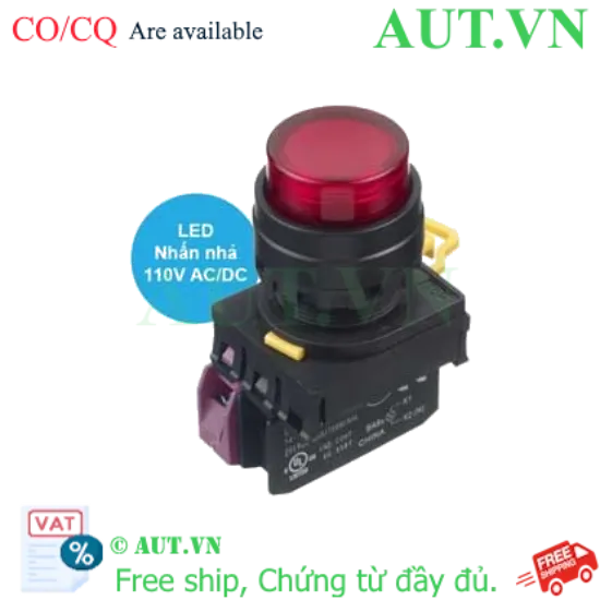 Ảnh của Nút nhấn nhả có đèn IDEC YW1L-M2E01QHR 110VAC D22 1NC (Đỏ)