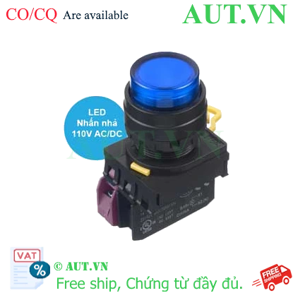 Ảnh của Nút nhấn nhả có đèn IDEC YW1L-M2E01QHS 110VAC D22 1NC (Xanh)