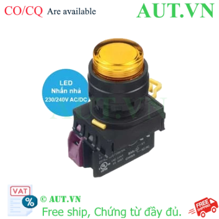 Ảnh của Nút nhấn nhả có đèn IDEC YW1L-M2E01QM3A 220VAC D22 1NC (Hổ phách)