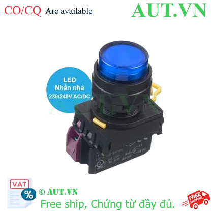 Ảnh của Nút nhấn nhả có đèn IDEC YW1L-M2E01QM3S 220VAC D22 1NC (Xanh)