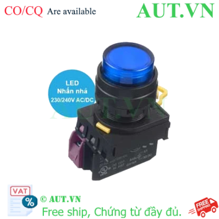 Ảnh của Nút nhấn nhả có đèn IDEC YW1L-M2E01QM3S 220VAC D22 1NC (Xanh)