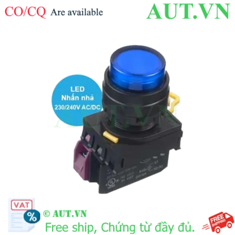 Ảnh của Nút nhấn nhả có đèn IDEC YW1L-M2E01QM3S 220VAC D22 1NC (Xanh)