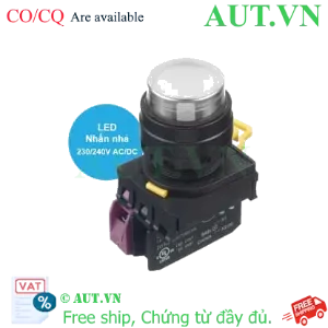 Ảnh của Nút nhấn nhả có đèn IDEC YW1L-M2E01QM3W 220VAC D22 1NC (Trắng)
