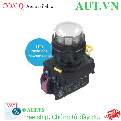Ảnh của Nút nhấn nhả có đèn IDEC YW1L-M2E01QM3W 220VAC D22 1NC (Trắng)