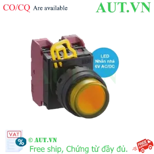 Ảnh của Nút nhấn nhả có đèn IDEC YW1L-M2E02Q2A 6VAC/DC D22 2NC (Hổ phách)