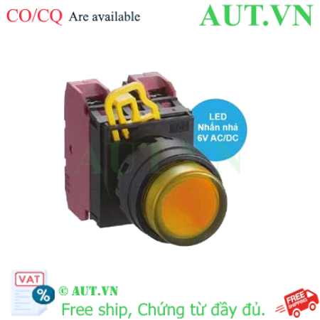 Ảnh của Nút nhấn nhả có đèn IDEC YW1L-M2E02Q2A 6VAC/DC D22 2NC (Hổ phách)