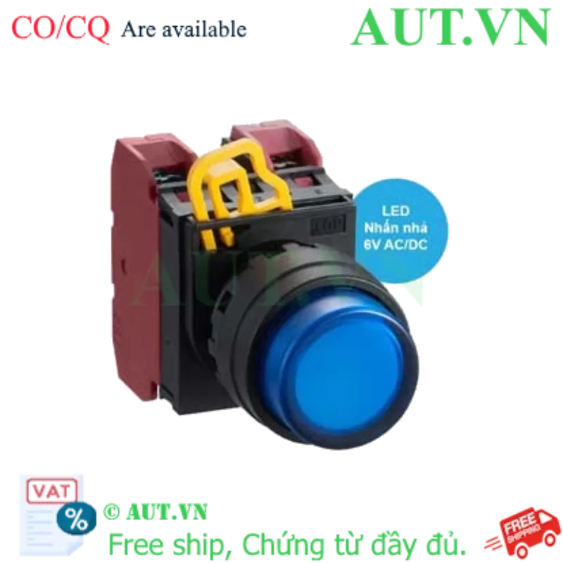 Ảnh của Nút nhấn nhả có đèn IDEC YW1L-M2E02Q2S 6VAC/DC D22 2NC (Xanh)