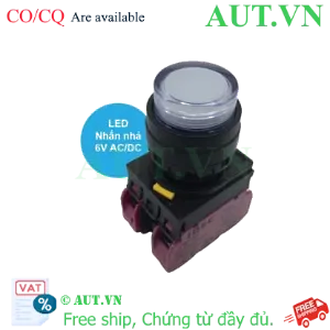 Ảnh của Nút nhấn nhả có đèn IDEC YW1L-M2E02Q2W 6VAC/DC D22 2NC (Trắng)