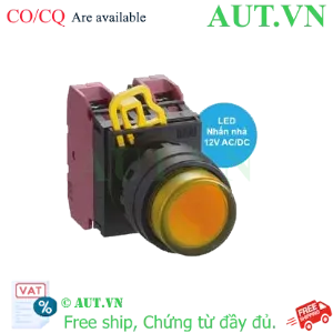 Ảnh của Nút nhấn nhả có đèn IDEC YW1L-M2E02Q3A 12VAC/DC D22 2NC (Hổ phách)