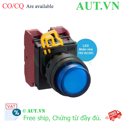 Ảnh của Nút nhấn nhả có đèn IDEC YW1L-M2E02Q3S 12VAC/DC D22 2NC (Xanh)