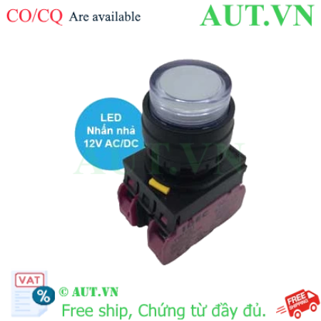 Ảnh của Nút nhấn nhả có đèn IDEC YW1L-M2E02Q3W 12VAC/DC D22 2NC (Trắng)