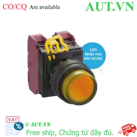 Ảnh của Nút nhấn nhả có đèn IDEC YW1L-M2E02Q4A 24VAC/DC D22 2NC (Hổ phách)