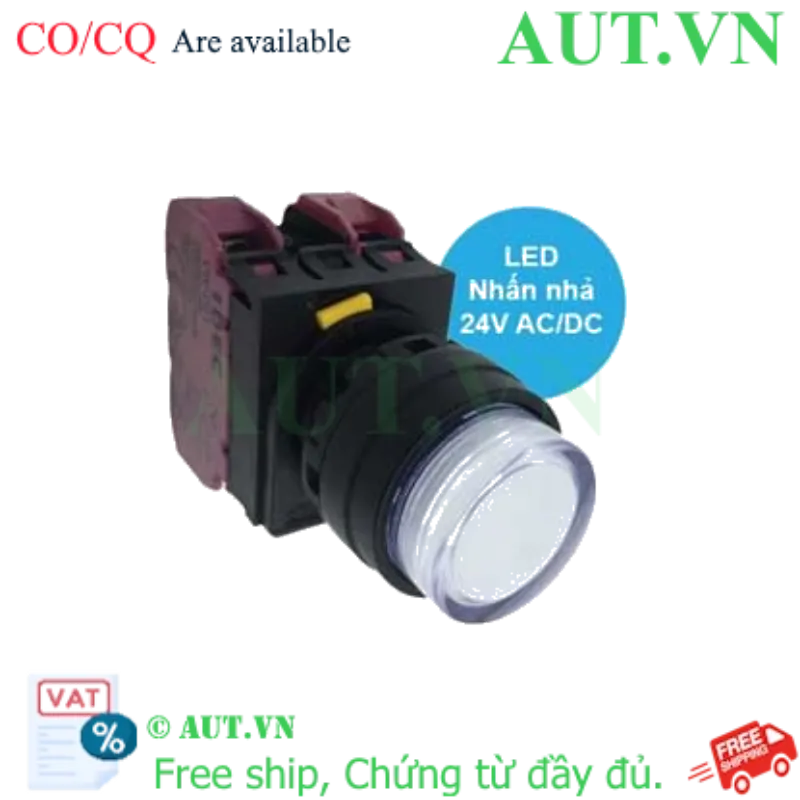 Ảnh của Nút nhấn nhả có đèn IDEC YW1L-M2E02Q4PW 24VAC/DC D22 2NC (Trắng)