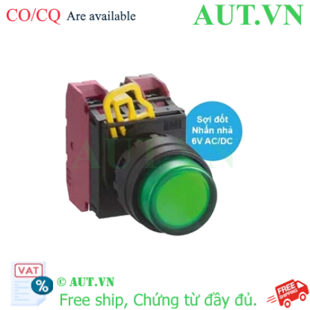 Ảnh của Nút nhấn nhả có đèn IDEC YW1L-M2E02Q5G 6VAC/DC D22 2NC (Xanh)