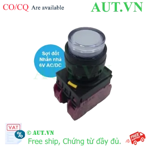 Ảnh của Nút nhấn nhả có đèn IDEC YW1L-M2E02Q5W 6VAC/DC D22 2NC (Trắng)