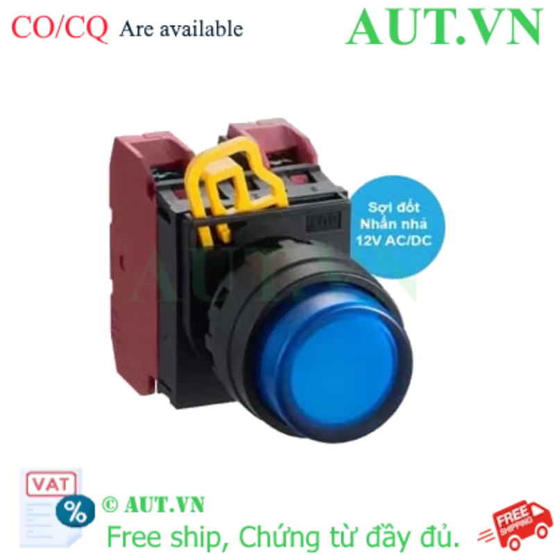Ảnh của Nút nhấn nhả có đèn IDEC YW1L-M2E02Q6S 12VAC/DC D22 2NC (Xanh)